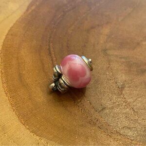 RETIRED James Avery Art Glass with Baby Girl Shoe Finial